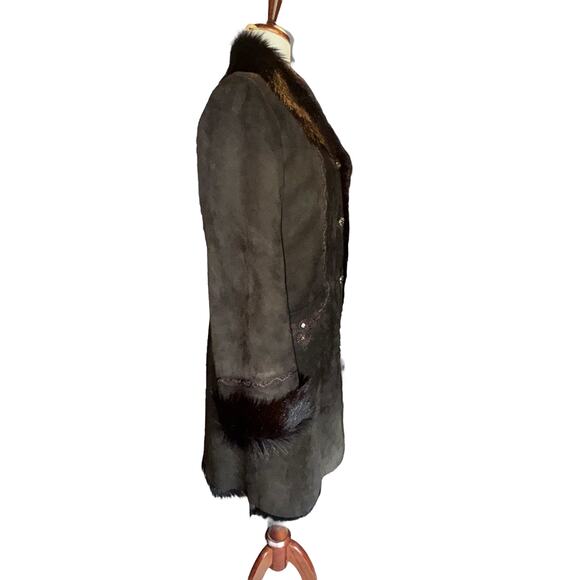 Amara Rosa Y2K  Leather Penny Lane Revival Coat Boho Glam Medium - Picture 3 of 11